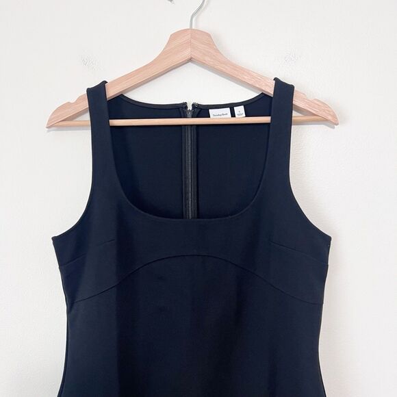 Aritzia Sunday Best Licorice Ponte Mini Dress Size Large Bodycon Square Neck - Picture 4 of 9